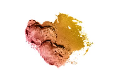 Smear ve ruj veya akrilik boya beyaz izole doku