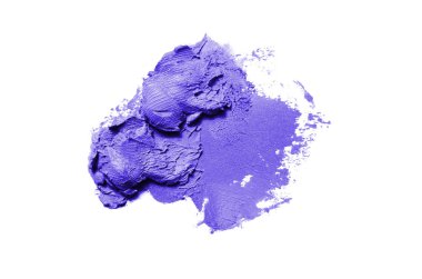 Smear ve ruj veya akrilik boya beyaz arka plan üzerinde izole doku. Mor renk