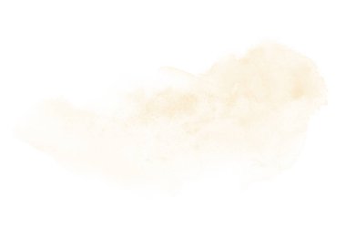 Beyaz üzerine izole edilmiş, sıvı bir kova boyası ile soyut suluboya arka plan görüntüsü. Açık turuncu tonları