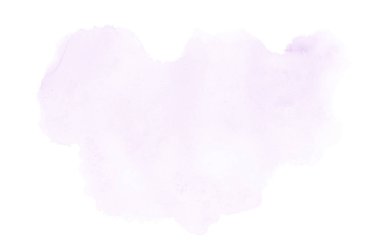 Beyaz üzerine izole edilmiş, sıvı bir kova boyası ile soyut suluboya arka plan görüntüsü. Mor tonları