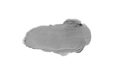 Smear ve ruj veya akrilik boya beyaz arka plan üzerinde izole doku. Gri renk