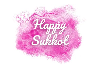 Kova boyası sıvı bir sıçrama ile soyut suluboya arka plan görüntüsü. Pembe tonları. Mutlu Sukkot