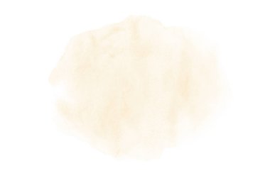 Beyaz üzerine izole edilmiş, sıvı bir kova boyası ile soyut suluboya arka plan görüntüsü. Açık turuncu tonları