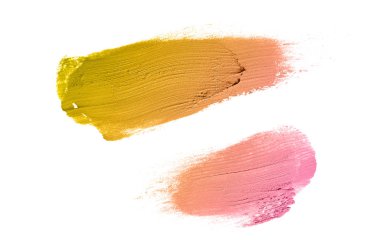 Smear ve ruj veya akrilik boya beyaz izole doku