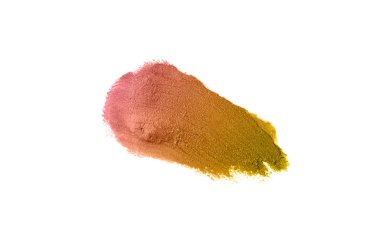 Smear ve ruj veya akrilik boya beyaz arka plan üzerinde izole doku. Bronz renk