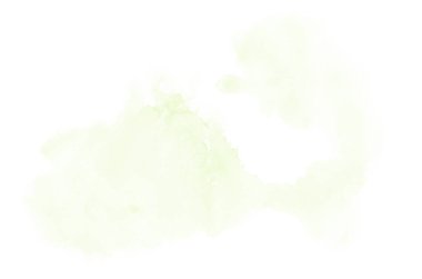 Beyaz üzerine izole edilmiş, sıvı bir kova boyası ile soyut suluboya arka plan görüntüsü. Yeşil tonları