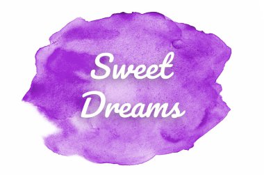Abstract watercolor background image with a liquid splatter of aquarelle paint. Purple tones. Sweet Dreams