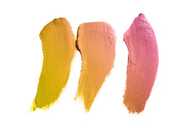 Smear ve ruj veya akrilik boya beyaz izole doku