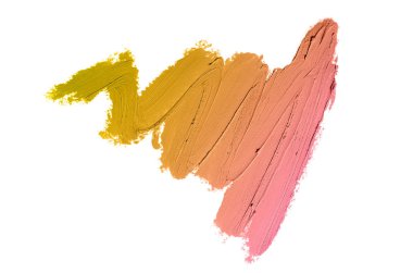 Smear ve ruj veya akrilik boya beyaz izole doku