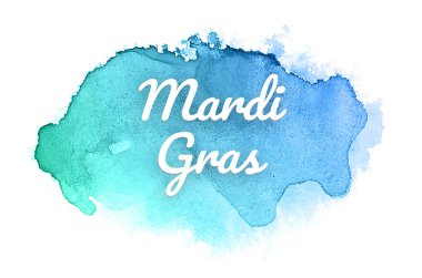 Kova boyası sıvı bir sıçrama ile soyut suluboya arka plan görüntüsü. Mavi ve turkuaz pastel tonları. Mardi gras