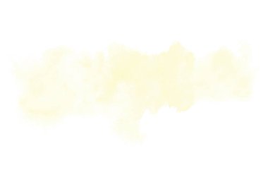 Beyaz üzerine izole edilmiş, sıvı bir kova boyası ile soyut suluboya arka plan görüntüsü. Sarı tonları