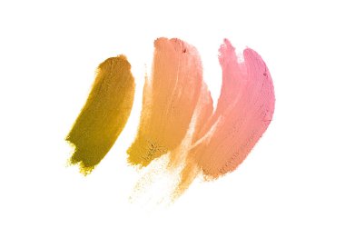 Smear ve ruj veya akrilik boya beyaz izole doku