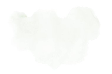 Beyaz üzerine izole edilmiş, sıvı bir kova boyası ile soyut suluboya arka plan görüntüsü. Koyu yeşil tonları