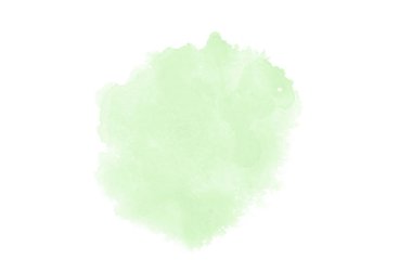 Beyaz üzerine izole edilmiş, sıvı bir kova boyası ile soyut suluboya arka plan görüntüsü. Yeşil tonları