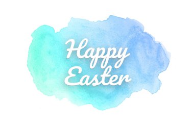 Kova boyası sıvı bir sıçrama ile soyut suluboya arka plan görüntüsü. Mavi ve turkuaz pastel tonları. Mutlu paskalya