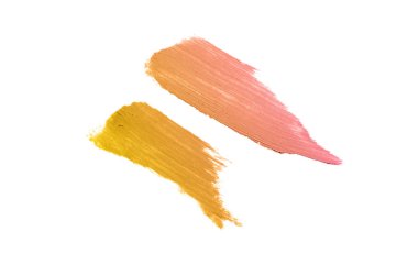 Smear ve ruj veya akrilik boya beyaz izole doku