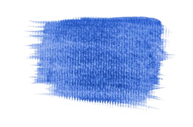 Beyaz üzerine izole edilmiş, sıvı bir kova boyası ile soyut suluboya arka plan görüntüsü. Mavi tonları