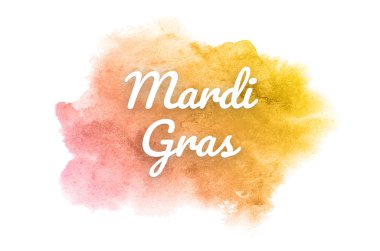 Kova boyası sıvı bir sıçrama ile soyut suluboya arka plan görüntüsü. Pembe ve sarı tonları. Mardi gras