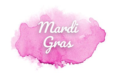 Kova boyası sıvı bir sıçrama ile soyut suluboya arka plan görüntüsü. Pembe tonları. Mardi gras