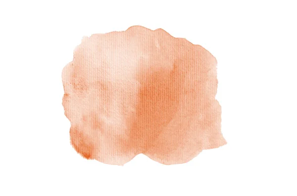 Image abstraite de fond aquarelle avec une éclaboussure liquide de peinture aquarelle, isolée sur blanc. Nuances d'orange — Photo