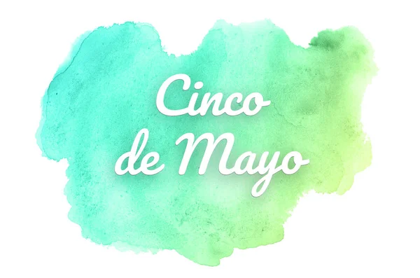 Abstrakt akvarell bakgrundsbild med en flytande splatter av akvarellfärg. Gröna och gula pastellfärger. Cinco de Mayo — Stockfoto