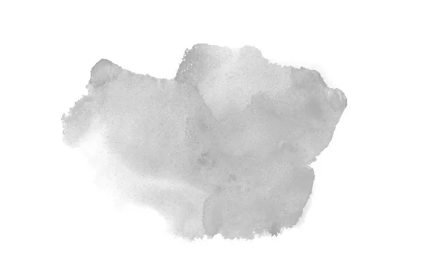 Абстрактное акварельное фоновое изображение с жидкими брызгами акварельной краски, выделенной на белом. Черно-белые тона — стоковое фото
