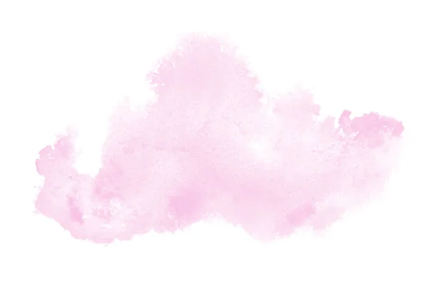 Abstract watercolor background image with a liquid splatter of aquarelle paint, isolated on white. Pink tones — Stock Photo, Image