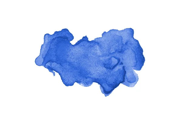 Abstract watercolor background image with a liquid splatter of aquarelle paint, isolated on white. Blue tones — Stock Photo, Image