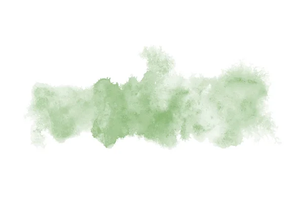 Абстрактное акварельное фоновое изображение с жидкими брызгами акварельной краски, выделенной на белом. Темно-зеленые тона — стоковое фото