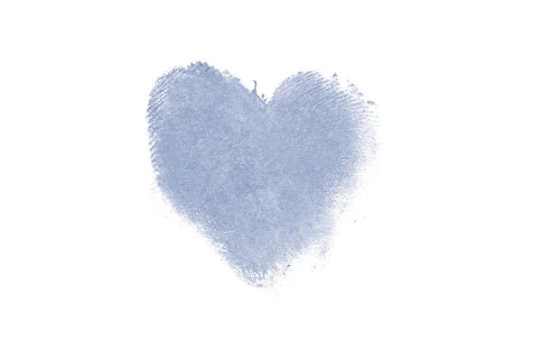 Liquid lipstick heart shape smudge isolated on white background.