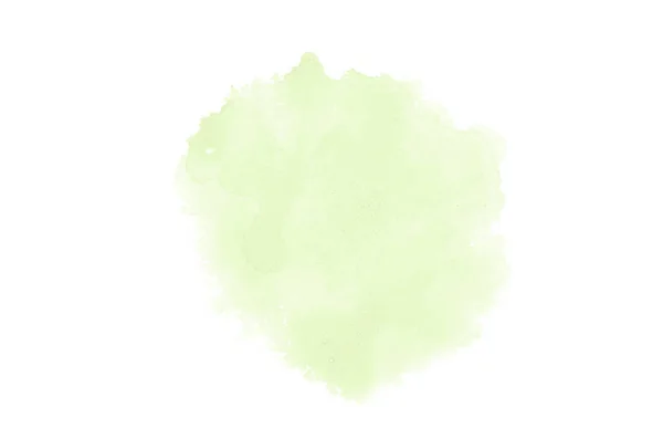 Imagen de fondo de acuarela abstracta con una salpicadura líquida de pintura acuarela, aislada en blanco. Tonos verdes — Foto de Stock