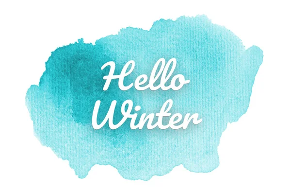 Abstract watercolor background image with a liquid splatter of aquarelle paint. Light blue tones. Hello winter — Stock Photo, Image