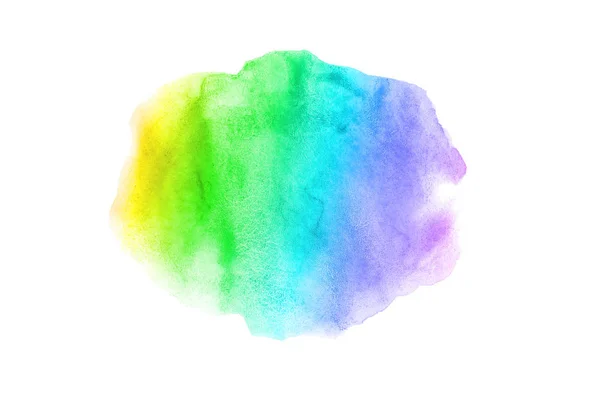 Imagen de fondo de acuarela abstracta con una salpicadura líquida de pintura acuarela, aislada en blanco. Tonos arco iris — Foto de Stock