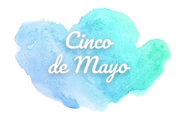 Abstrakt akvarell bakgrundsbild med en flytande splatter av akvarellfärg. Blå och turkos pastellfärger. Cinco de Mayo — Stockfoto
