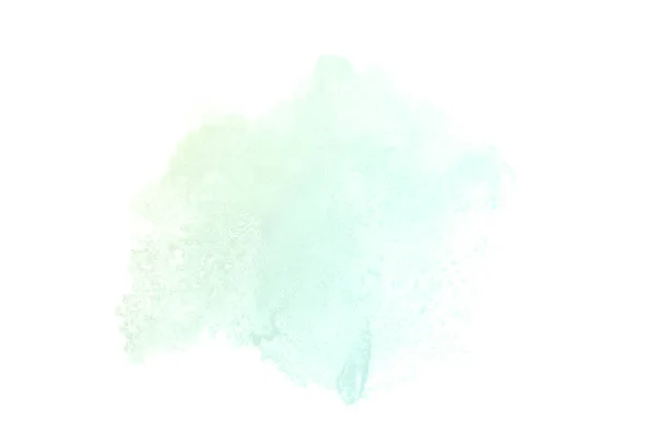 Abstrakcja akwarela obraz tła z ciekłym bryzg farby Aquarelle, izolowane na białym tle. Zielone i żółte odcienie pastelowe — Zdjęcie stockowe