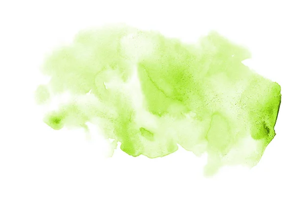 Abstract aquarel achtergrondafbeelding met een vloeibare Splatter van Aquarelle verf, geïsoleerd op wit. Licht groene tinten — Stockfoto