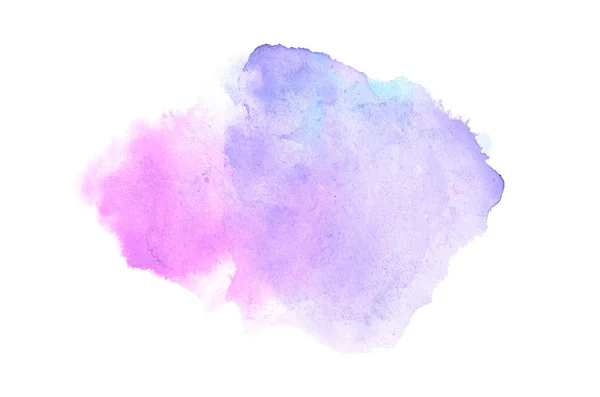 Image abstraite de fond aquarelle avec une éclaboussure liquide de peinture aquarelle, isolée sur blanc. Tons violets — Photo