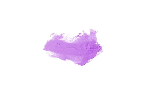 Smear and texture of lipstick or acrylic paint isolated on white background. Purple color — Stock Photo, Image