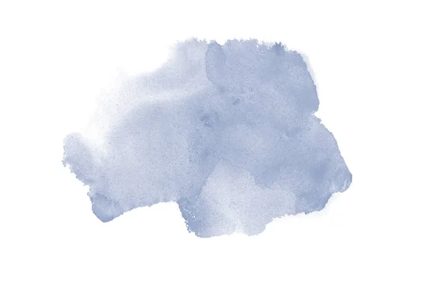 Image abstraite de fond aquarelle avec une éclaboussure liquide de peinture aquarelle, isolée sur blanc. Tons bleu foncé — Photo