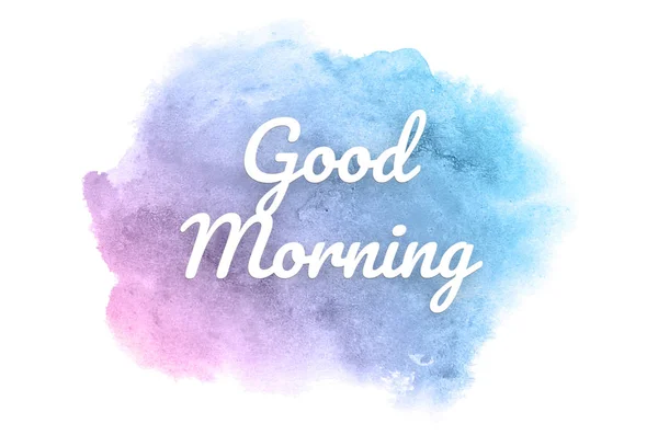 Abstrakt akvarell bakgrund bild med en flytande stänk av aquarelle färg. Rosa och blå pastelltoner. God morgon. — Stockfoto