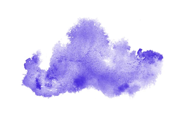 Imagen de fondo de acuarela abstracta con una salpicadura líquida de pintura acuarela, aislada en blanco. Tonos violetas — Foto de Stock