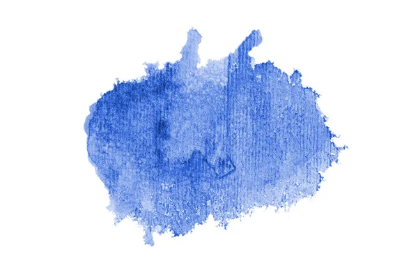 白に隔離されたアクアレル塗料の液体スプラッタを持つ抽象的な水彩の背景画像。ブルートーン — ストック写真