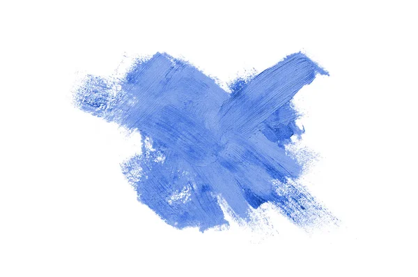 Επίχρισμα και υφή του κραγιόν ή ακρυλικό χρώμα απομονώνονται σε λευκό φόντο. Μπλε χρώμα — Φωτογραφία Αρχείου