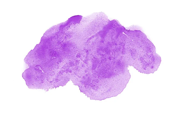 Abstraktes Aquarell-Hintergrundbild mit einem flüssigen Spritzer Aquarellfarbe, isoliert auf Weiß. violette Töne — Stockfoto