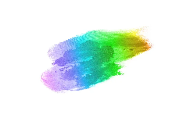 Smear ve ruj veya akrilik boya beyaz arka plan üzerinde izole doku. Gökkuşağı rengi — Stok fotoğraf