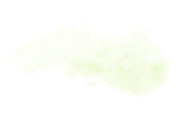 Imagem de fundo aquarela abstrata com um respingo líquido de tinta aquarelle, isolado em branco. Tons verdes — Fotografia de Stock