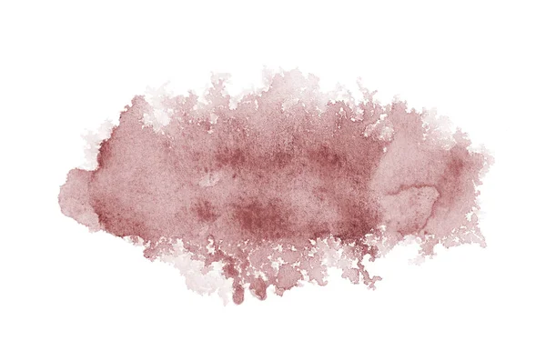 Image abstraite de fond aquarelle avec une éclaboussure liquide de peinture aquarelle, isolée sur blanc. Nuances de rouge foncé — Photo