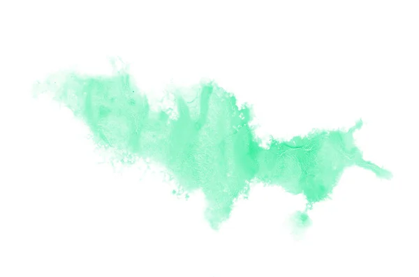 Abstract aquarel achtergrondafbeelding met een vloeibare Splatter van Aquarelle verf, geïsoleerd op wit. Turkoois tinten — Stockfoto