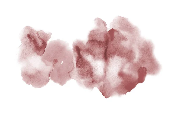 Αφηρημένη εικόνα φόντου υδατογραφίσματος με υγρή διασπορά χρώματος Aquarelle, απομονωμένη σε λευκό. Σκούρες κόκκινες αποχρώσεις — Φωτογραφία Αρχείου