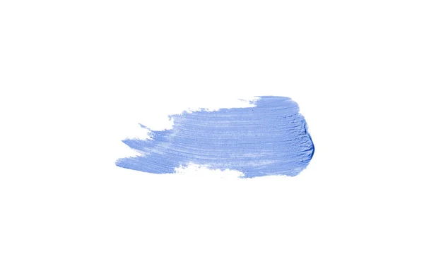 白い背景に分離された口紅やアクリル塗料のスミアとテクスチャ。青色 — ストック写真